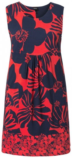 Ulla Popken 850175 Mintás jersey ruha Korall - Jersey ruhák - 