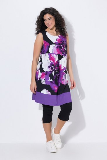 Ulla Popken 850175 Ujjatlan jersey ruha zsebekkel Lila - Jersey ruhák - 
