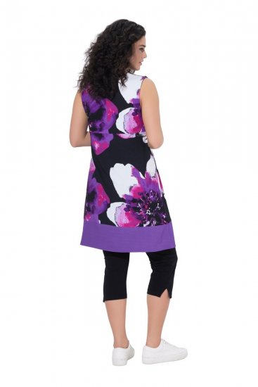 Ulla Popken 850175 Ujjatlan jersey ruha zsebekkel Lila - Jersey ruhák - 