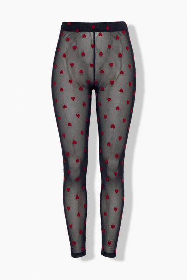 Ulla Popken 850264 Mintás harisnyaleggings Fekete - Harisnyanadrágok & zoknik - 