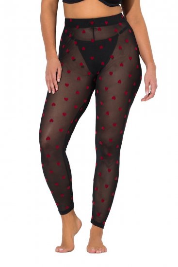 Ulla Popken 850264 Mintás harisnyaleggings Fekete - Harisnyanadrágok & zoknik - 