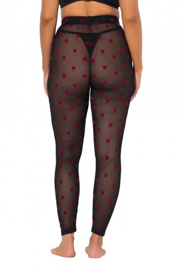Ulla Popken 850264 Mintás harisnyaleggings Fekete - Harisnyanadrágok & zoknik - 
