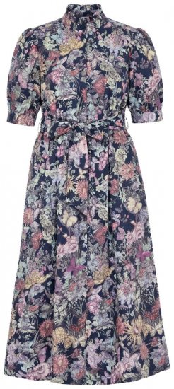 Ulla Popken 850298 Virágos ingruha Sötétkék - Maxi ruhák - Női plus size maxiruhák
