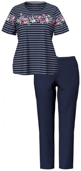 Ulla Popken 850403 Virágos pizsama Sötétkék - Pizsama/Loungewear - 