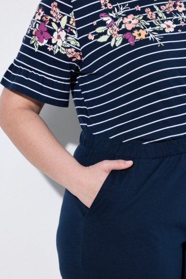 Ulla Popken 850403 Virágos pizsama Sötétkék - Pizsama/Loungewear - 