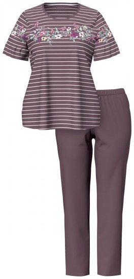 Ulla Popken 850403 Virágos pizsama Barna - Pizsama/Loungewear - 