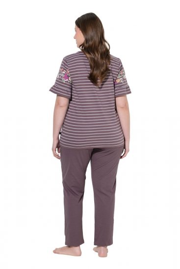 Ulla Popken 850403 Virágos pizsama Barna - Pizsama/Loungewear - 