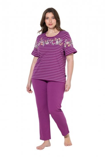 Ulla Popken 850403 Virágos pizsama Lila - Pizsama/Loungewear - 