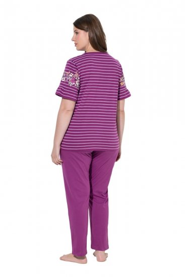 Ulla Popken 850403 Virágos pizsama Lila - Pizsama/Loungewear - 