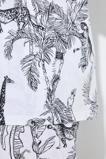 Ulla Popken 850441 Mintás pizsama Törtfehér - Pizsama/Loungewear - 