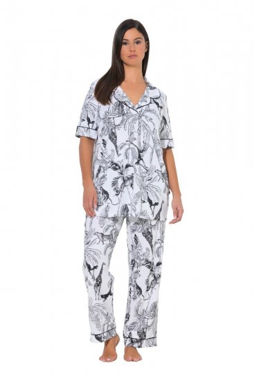 Ulla Popken 850441 Mintás pizsama Törtfehér - Pizsama/Loungewear - 