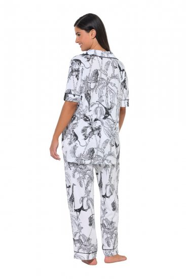 Ulla Popken 850441 Mintás pizsama Törtfehér - Pizsama/Loungewear - 