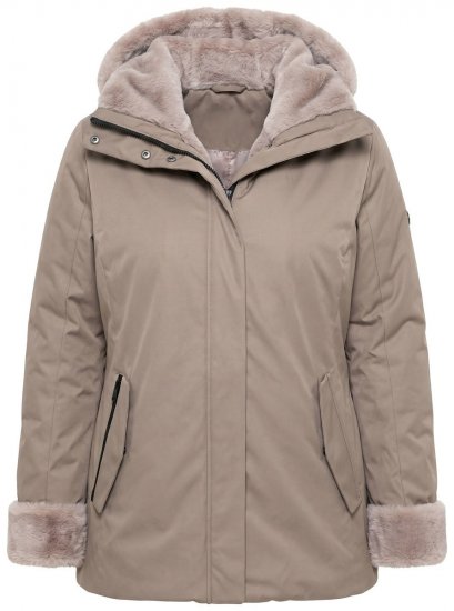 Ulla Popken 850509 Műszőrme dzseki Taupe - Dzsekik - Nagy méretű női dzsekik
