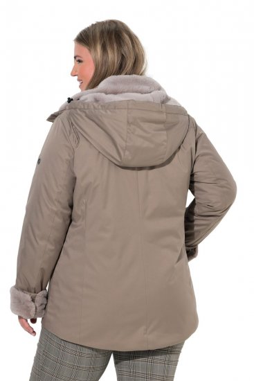 Ulla Popken 850509 Műszőrme dzseki Taupe - Dzsekik - Nagy méretű női dzsekik