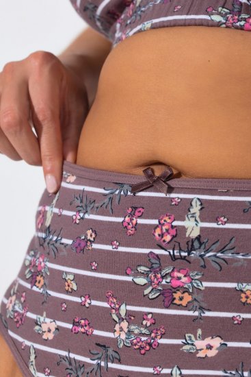 Ulla Popken 850538 Virágos alsók biopamutból 2 db Barna - Alsók - 