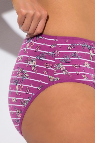 Ulla Popken 850538 Virágos alsók biopamutból 2 db Lila - Alsók - 