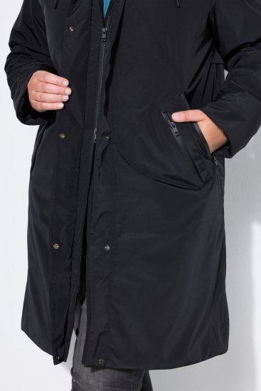 Ulla Popken 850774 Funkcionális kabát Fekete - Kabátok - Női plus size kabátok