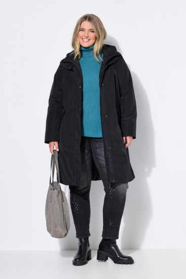 Ulla Popken 850774 Funkcionális kabát Fekete - Kabátok - Női plus size kabátok