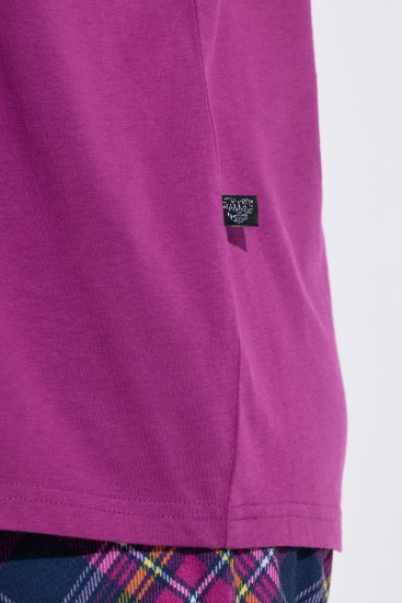Ulla Popken 850864 Kockás 3 részes pizsamaszett Lila - Pizsama/Loungewear - 