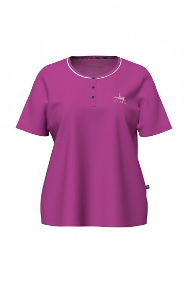 Ulla Popken 850864 Kockás 3 részes pizsamaszett Lila - Pizsama/Loungewear - 