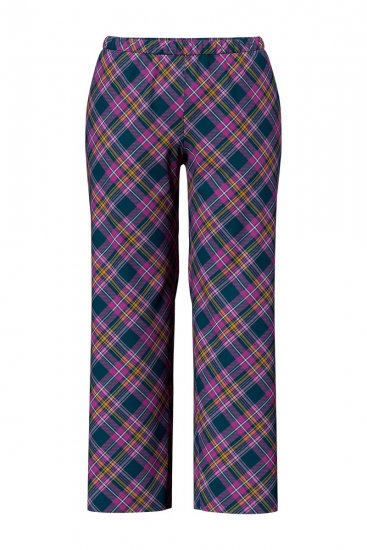 Ulla Popken 850864 Kockás 3 részes pizsamaszett Lila - Pizsama/Loungewear - 
