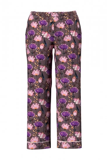 Ulla Popken 850903 Virágos pizsama 2 db Barna - Pizsama/Loungewear - 