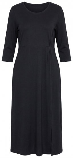 Ulla Popken 850910 Maxiruha háromnegyedes ujjal Fekete - Maxi ruhák - Női plus size maxiruhák