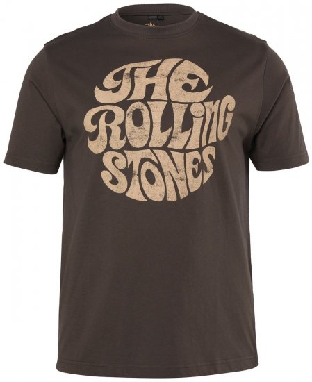 JP1880 851001 Rolling Stones Retro Logo Póló Mogyoró - Zenekaros pólók - Zenekaros pólók nagy méretben