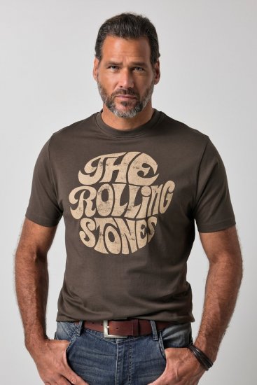 JP1880 851001 Rolling Stones Retro Logo Póló Mogyoróbarna TALL - TALL pólók - TALL Pólók