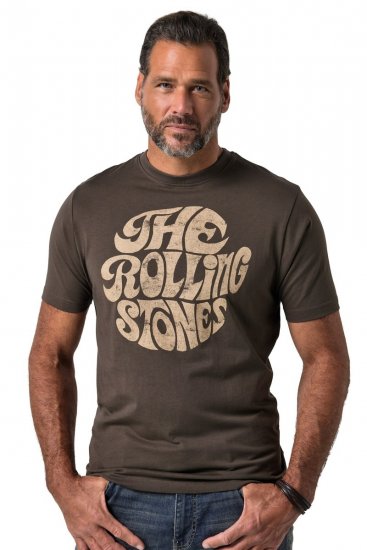 JP1880 851001 Rolling Stones Retro Logo Póló Mogyoróbarna TALL - TALL pólók - TALL Pólók