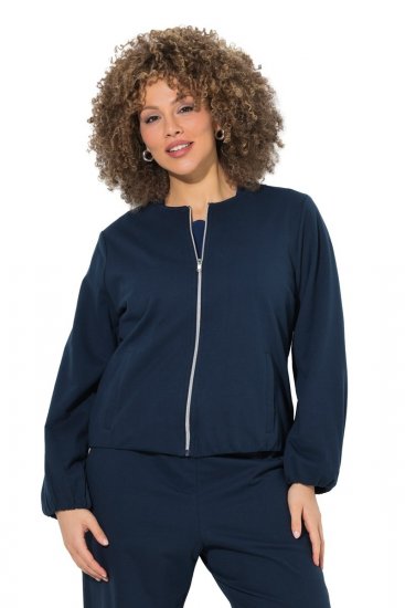 Ulla Popken 851040 Cipzáras pulóver Sötétkék - Melegítőfelsők - Női plus size pulóverek