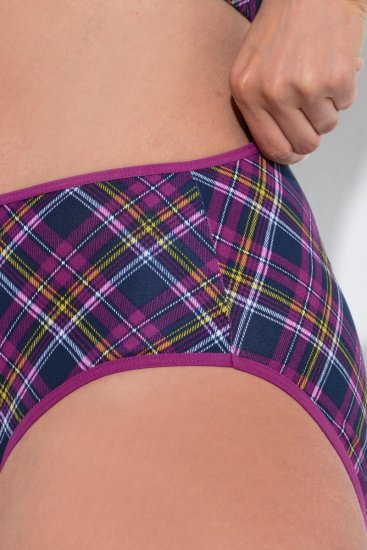Ulla Popken 851070 Kockás alsók biopamutból 5 db Lila - Alsók - 