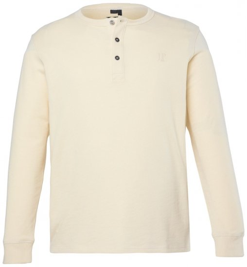 JP1880 851075 Hosszú ujjú henley póló Homokszürke TALL - TALL pólók - TALL Pólók