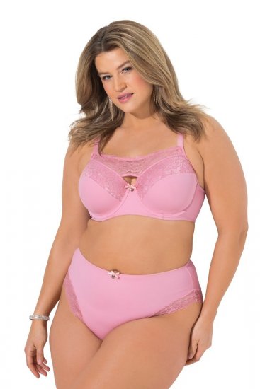 Ulla Popken 851165 Női boxeralsók csipkével Rózsaszín - Alsók - 