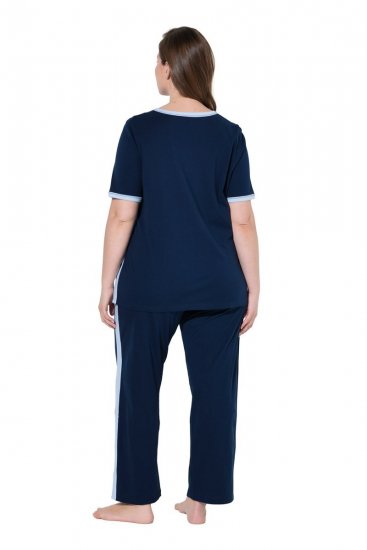 Ulla Popken 851245 Csíkos pizsama Sötétkék - Pizsama/Loungewear - 