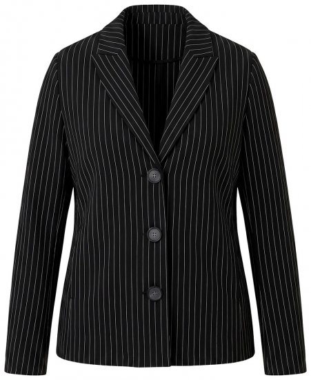 Ulla Popken 851341 Tűcsíkos sztreccs blézer Fekete - Blézerek - Blézerek plus size méretben nőknek