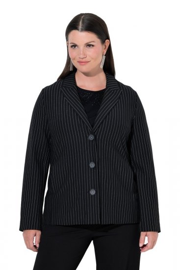 Ulla Popken 851341 Tűcsíkos sztreccs blézer Fekete - Blézerek - Blézerek plus size méretben nőknek