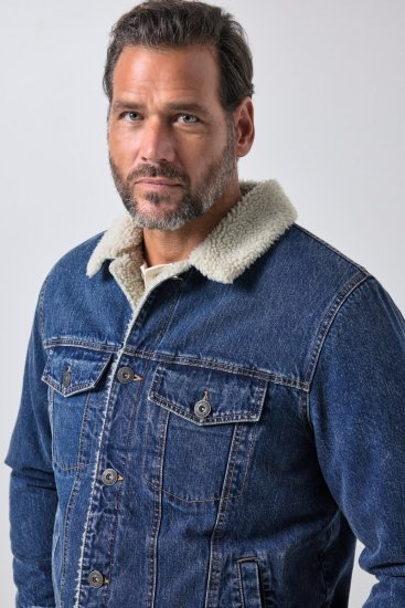 JP1880 851363 Farmerdzseki teddy béléssel Denimkék TALL - TALL kabátok - TALL dzsekik magas férfiaknak
