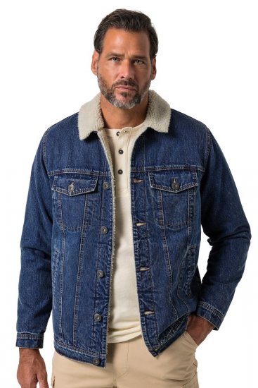 JP1880 851363 Farmerdzseki teddy béléssel Denimkék TALL - TALL kabátok - TALL dzsekik magas férfiaknak