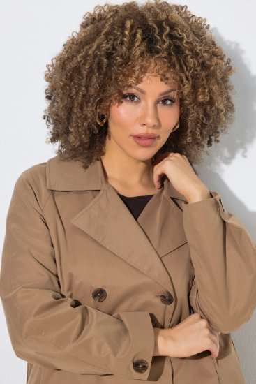 Ulla Popken 851435 Ballonkabát Barna - Kabátok - Női plus size kabátok