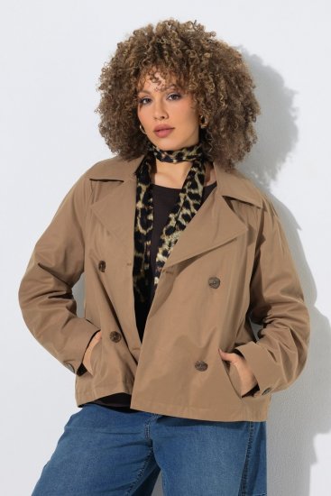 Ulla Popken 851435 Ballonkabát Barna - Kabátok - Női plus size kabátok