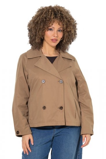 Ulla Popken 851435 Ballonkabát Barna - Kabátok - Női plus size kabátok