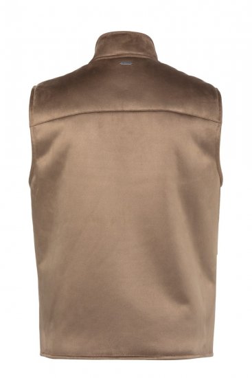 JP1880 851516 Mellény műirha hatású teddy béléssel Bézs - Kabátok - Nagyméretű Kabátok - 2XL-8XL
