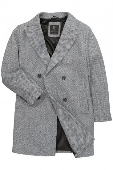 JP1880 851613 Kétsoros Gyapjúkabát Sötétszürke - Kabátok - Nagyméretű Kabátok - 2XL-8XL