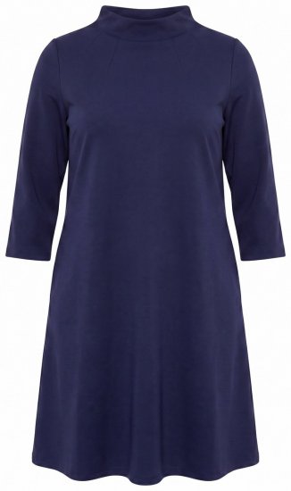 Ulla Popken 851664 A-vonalú jersey ruha zsebekkel Sötétkék - Ruhák - Ruhák minden méretben