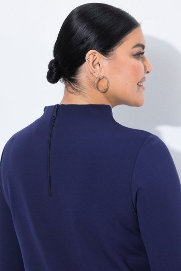 Ulla Popken 851664 A-vonalú jersey ruha zsebekkel Sötétkék - Ruhák - Ruhák minden méretben