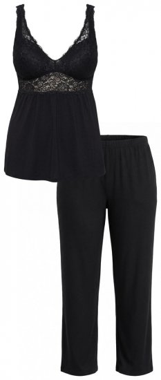 Ulla Popken 851693 Pizsama Fekete - Pizsama/Loungewear - 