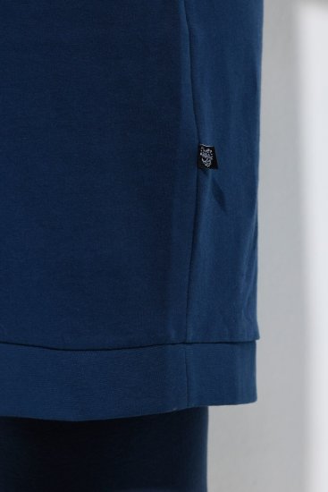 Ulla Popken 851749 Kockás otthoni ruha kapucnival Sötétkék - Pizsama/Loungewear - 