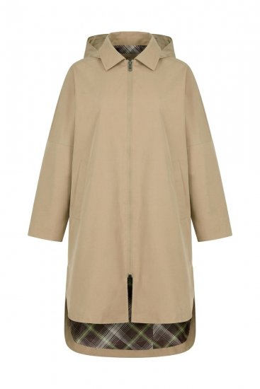 Ulla Popken 851764 Oversize kabát levehető kapucnival Homokszín - Kabátok - Női plus size kabátok