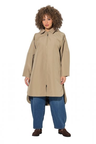 Ulla Popken 851764 Oversize kabát levehető kapucnival Homokszín - Kabátok - Női plus size kabátok